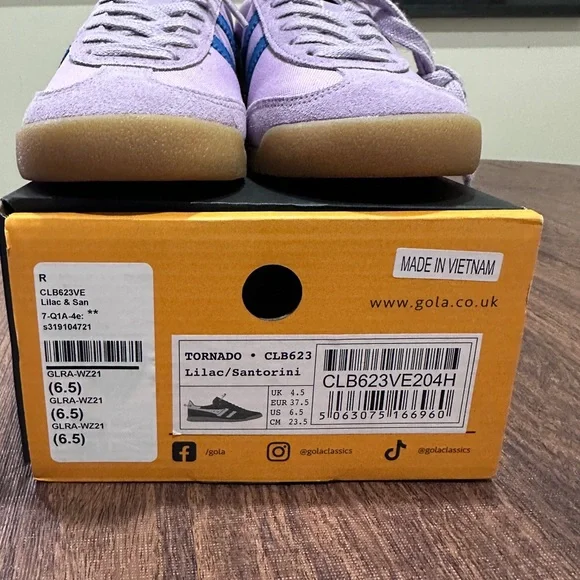 New Gola Tornado Sneakers Lilac/Santorini Size: 6.5 - Picture 11 of 11